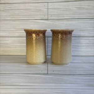 Vintage Mikasa Natures Song S/P Shakers Speckled Stoneware Brown Japan